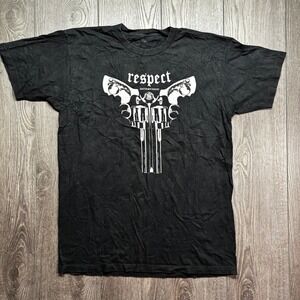 Smith & Wesson Y2k Respect Revolver Graphic Shirt Mens Medium Black Short Sleeve